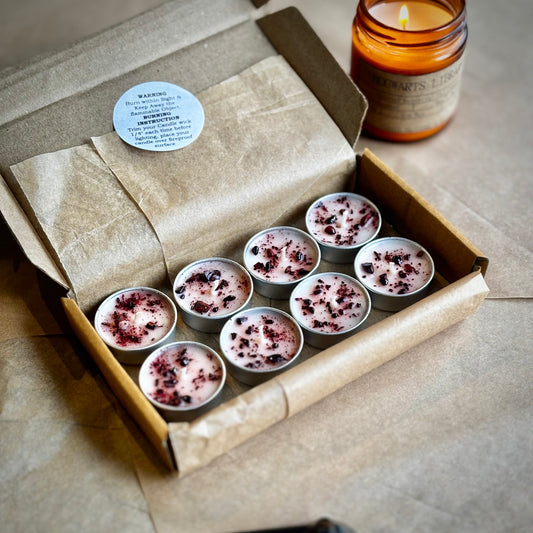 Dragon Blood Resin Infused Soy Wax Tealight Candles – Unscented