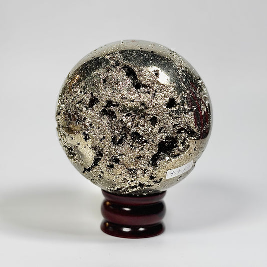 Extra Large Peruvian Pyrite Druzy Sphere 4.4 Kg – Abundance & Prosperity