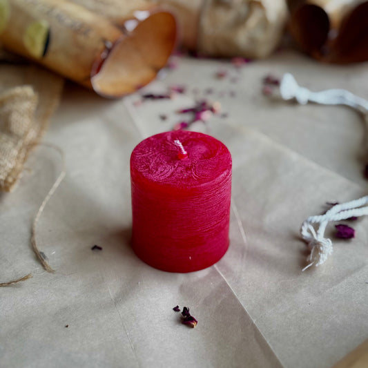 Red Pillar Candle 2 Inch – Paraffin Wax Ritual & Décor Candle | Pack of 4