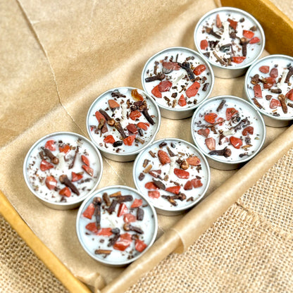 Clove & Red Jasper Soy Tealight Candle