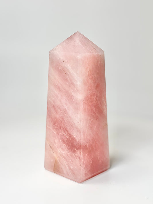 Four Facet Rose Quartz Tower – 1kg - Soft Elegance & Balanced Design