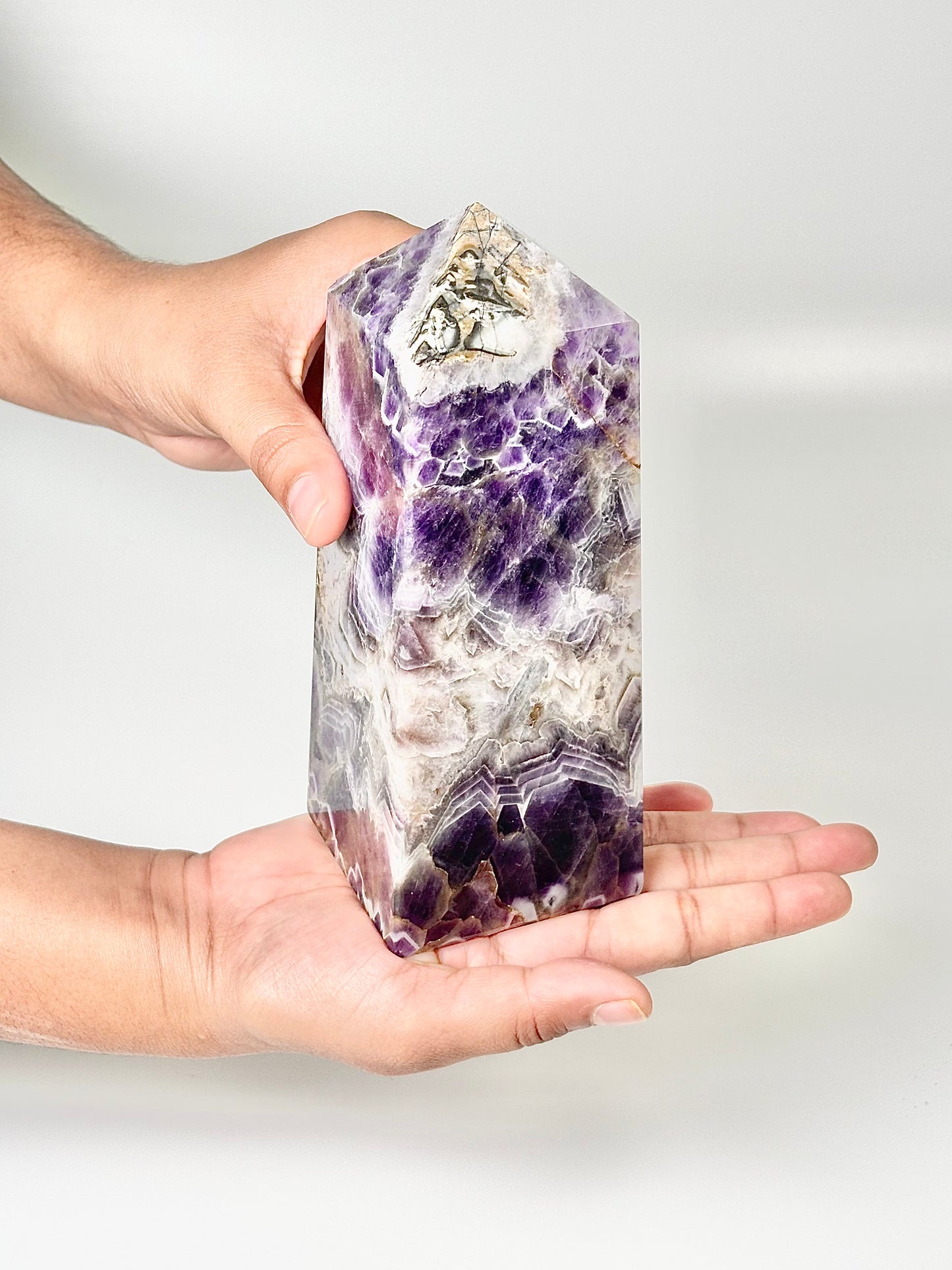 Four Facet Chevron Amethyst Tower – 1150g - Amplified Intuition & Focused Healing