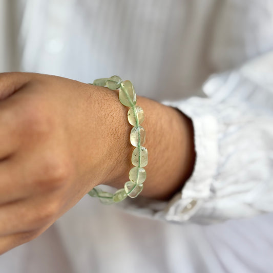 Prehnite Mini Tumble Bracelet | Stone for psychics and intuitive reader