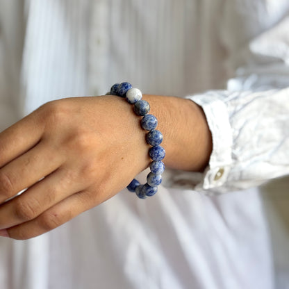 Sodalite Bead Bracelet - 10mm | Stone for Emotional Balance