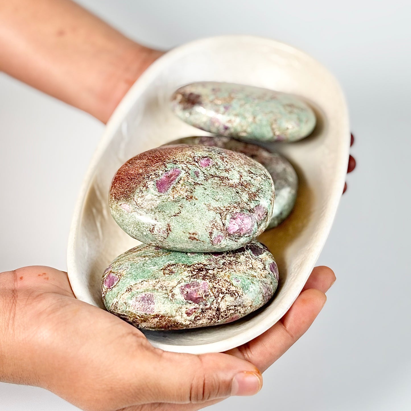 Ruby in Fuchsite Palm Stone - Self-worth