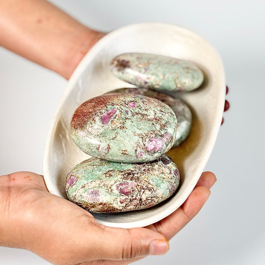 Ruby in Fuchsite Palm Stone - Self-worth