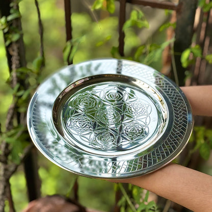 Sacred Energy Plate: Seven Chakras Carved in Stainless Steel