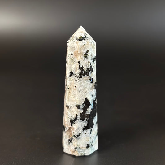 Rainbow Moonstone Large Tower - 450 Gm | Compassion & empathy