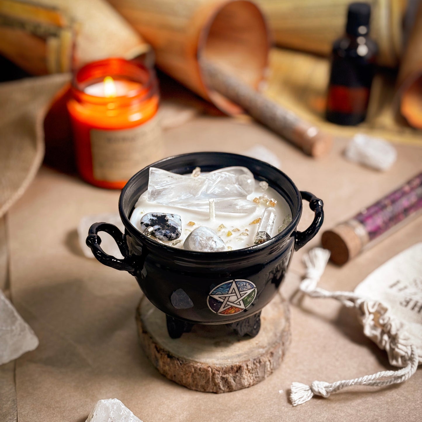 Clarity & Balance Crystal Treasure Cauldron Soy Candle - 190 g