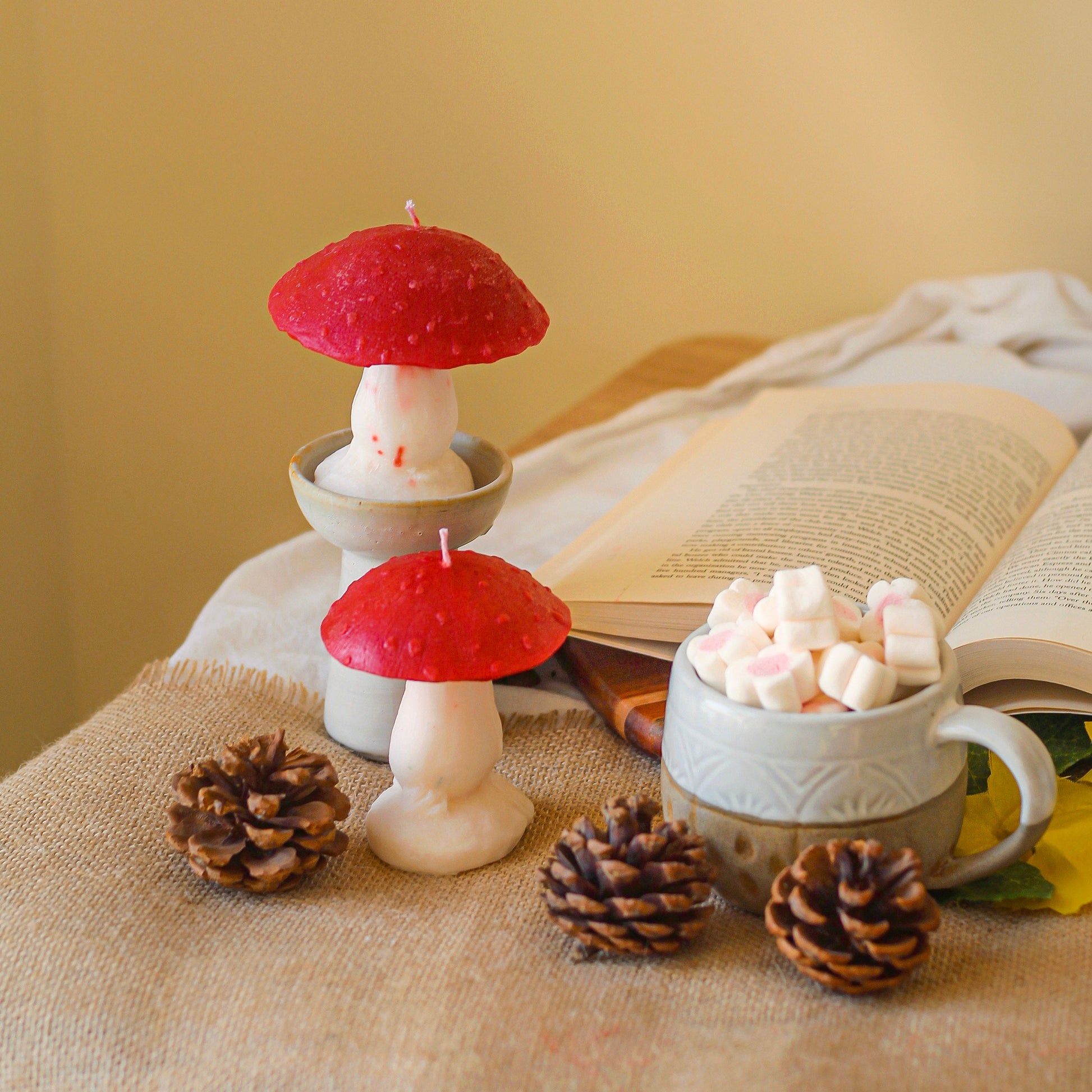 Mushroom Decorative Candle | Set Of 2 Candles
