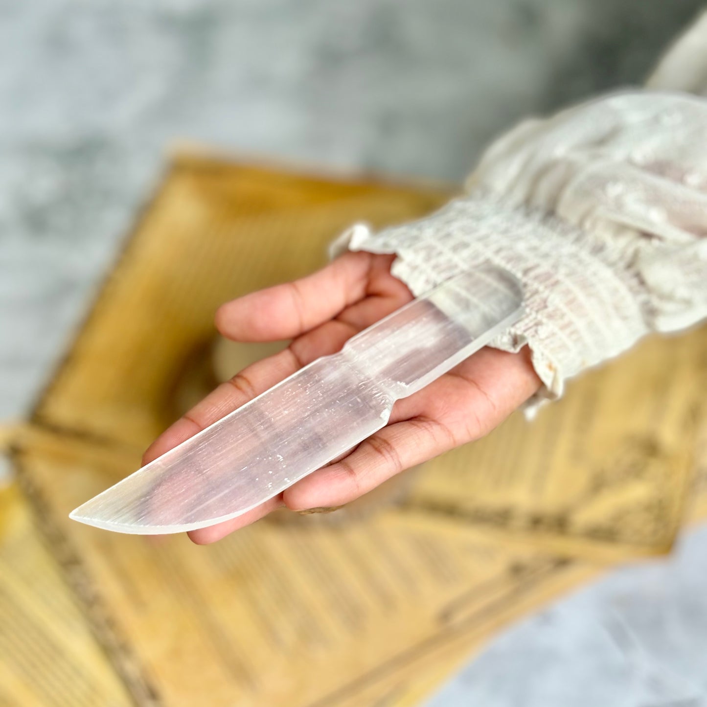 Selenite Knife (Satin Spar Selenite) | Stone for Spiritual work & Cleansing