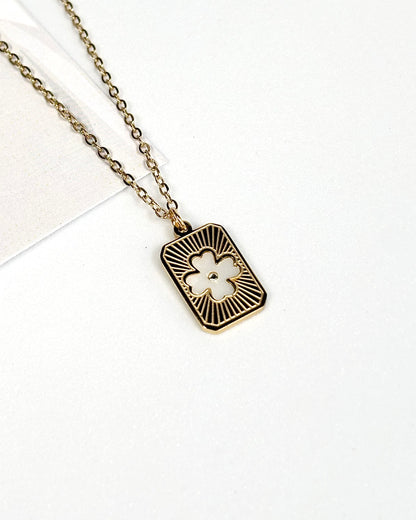 Gold-Plated Floral Pendant Necklace | Stainless Steel | The Lilith Store