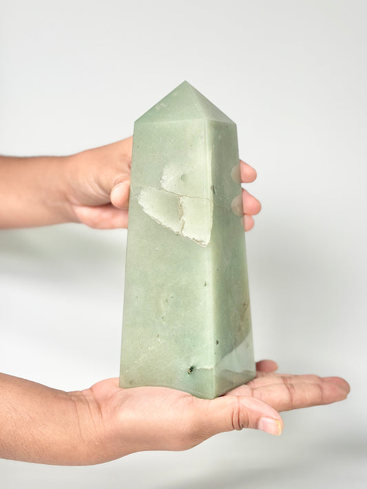 Four Facet Green Aventurine Tower – 1.2kg - Fresh Tones & Grounded Symmetry