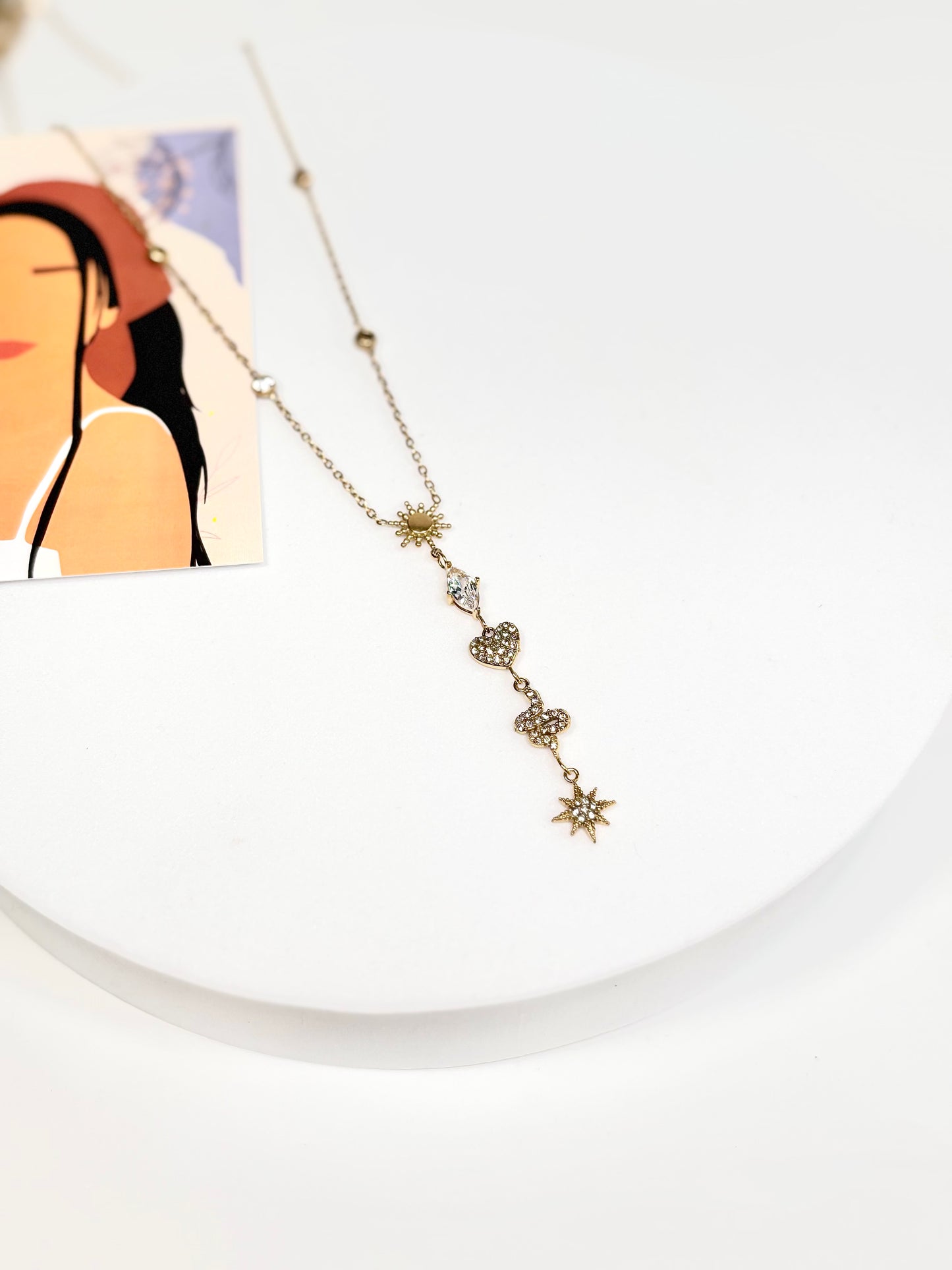 Celestial Drop Necklace | Gold-Plated Stainless Steel | The Lilith Store
