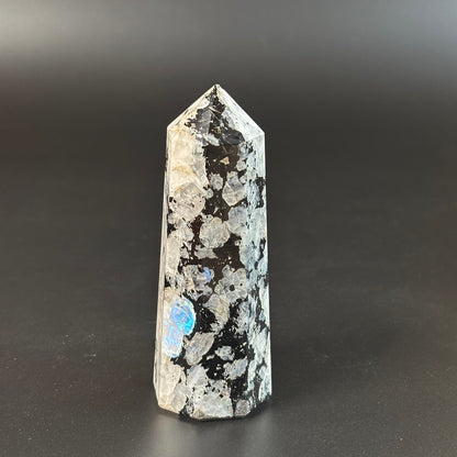 Rainbow Moonstone Large Tower - 341 Gm | Compassion & empathy