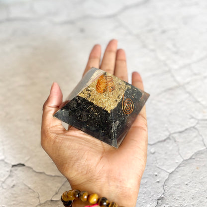 Black Tourmaline Orgonite Pyramid – Cleanse & Shield Your Space