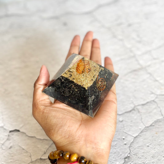 Black Tourmaline Orgonite Pyramid – Cleanse & Shield Your Space