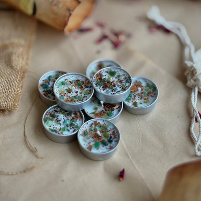 Cinnamon & Green Aventurine Soy Tealight Candle