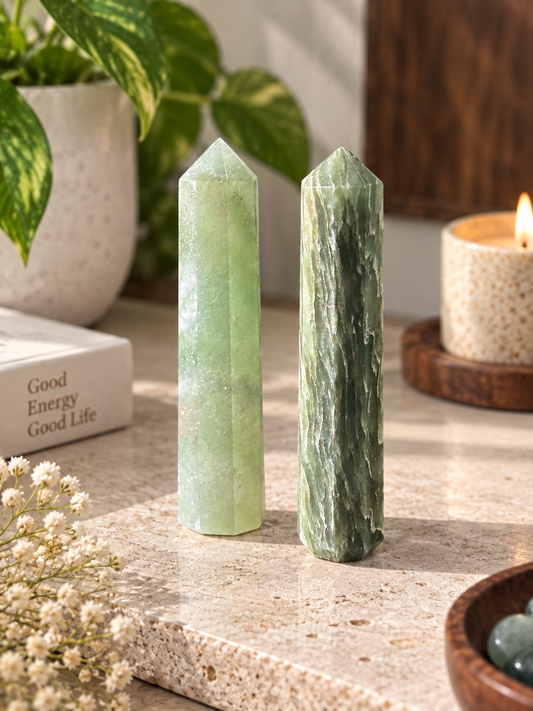Natural Green Aventurine Crystal Tower