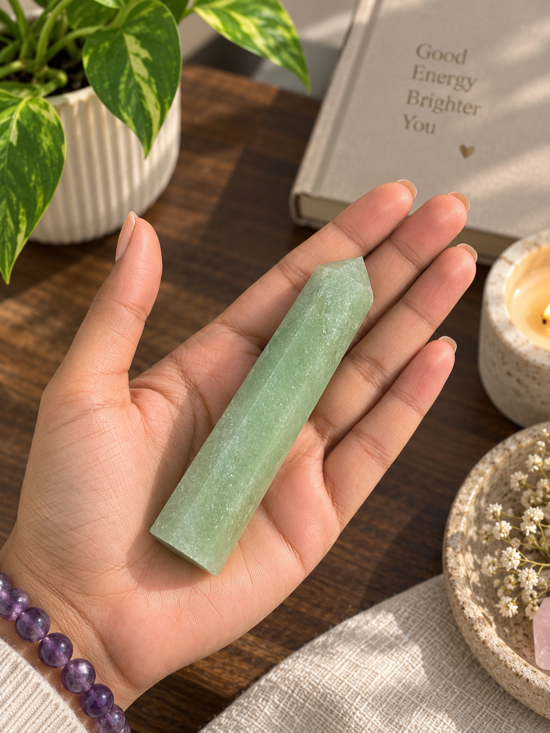 Natural Green Aventurine Crystal Tower