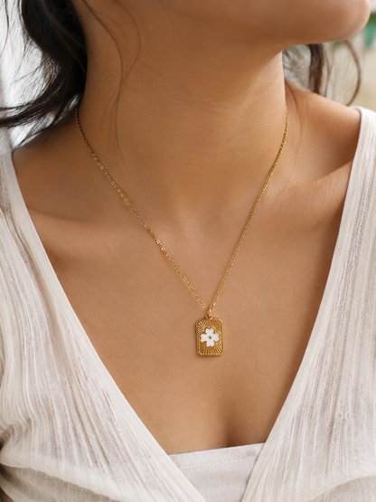 Gold-Plated Floral Pendant Necklace | Stainless Steel | The Lilith Store