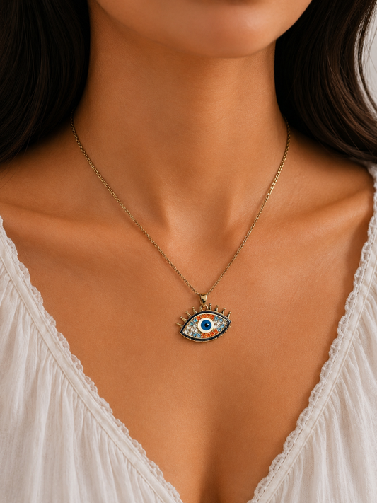 Evil Eye Pendant Necklace | Gold-Plated Stainless Steel | The Lilith Store