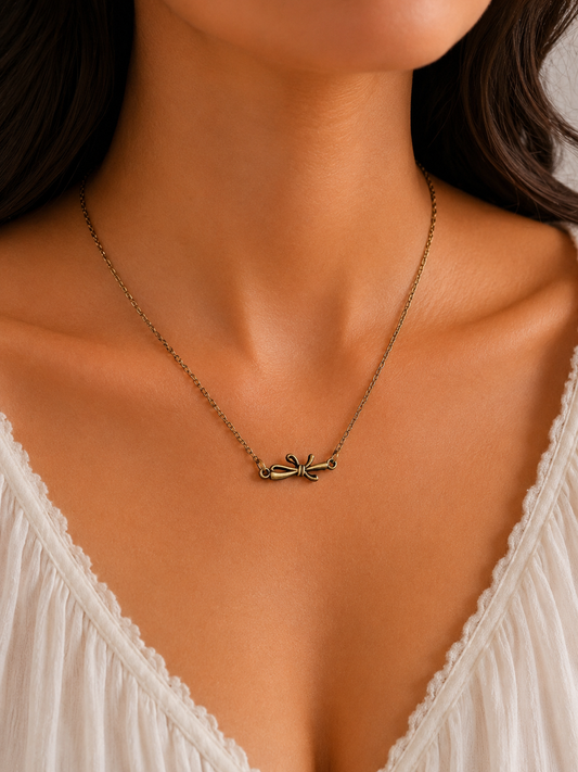 Minimalist Bow Necklace | Gold-Plated Stainless Steel | The Lilith Store
