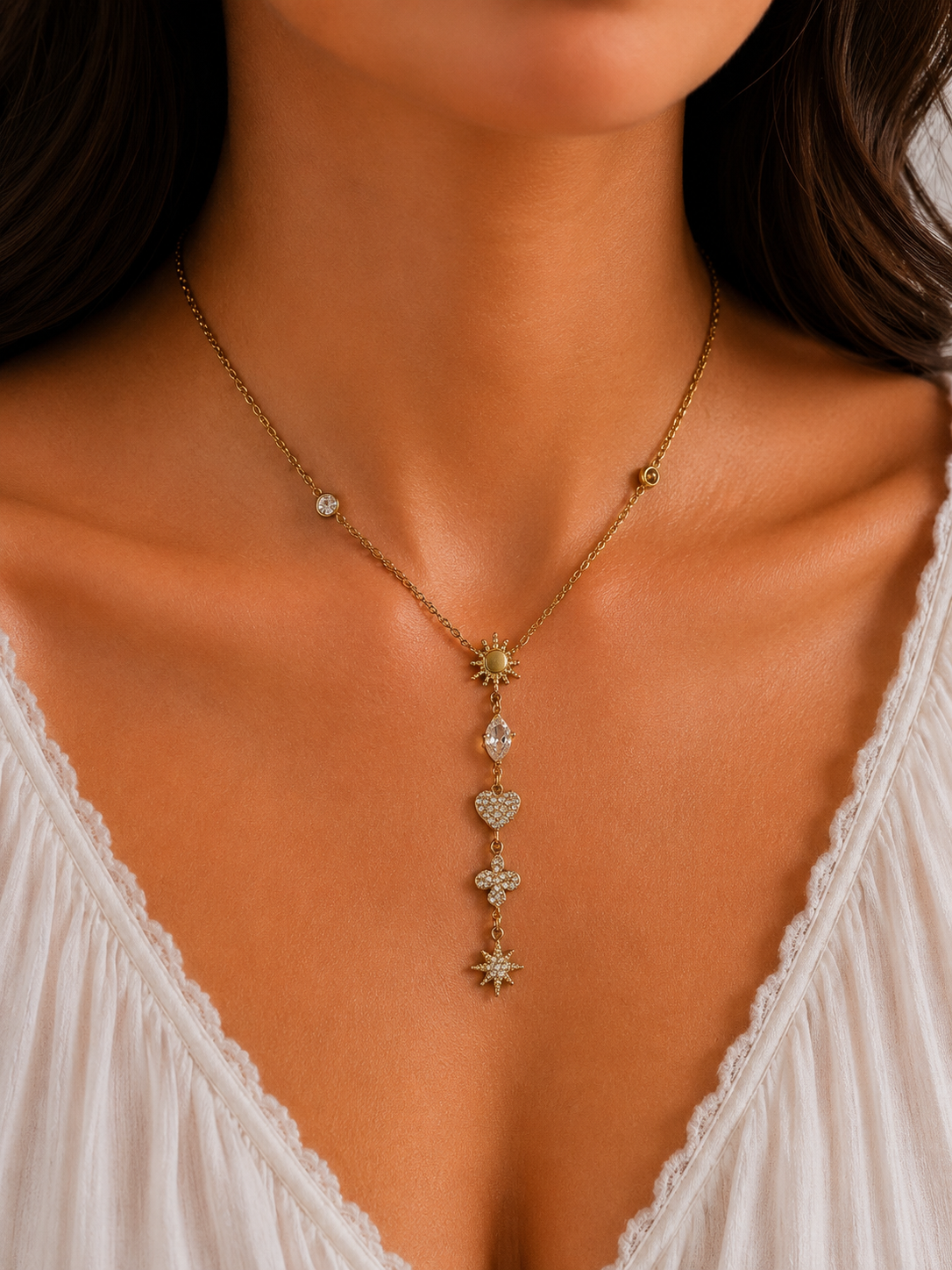Celestial Drop Necklace | Gold-Plated Stainless Steel | The Lilith Store