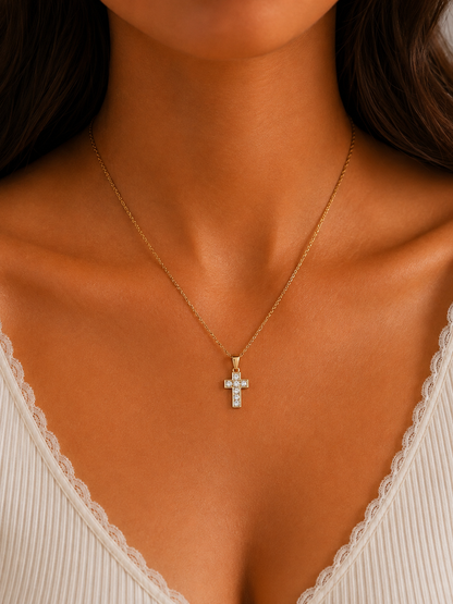 Crystal Cross Pendant Necklace