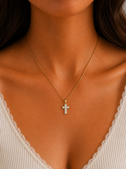 Crystal Cross Pendant Necklace