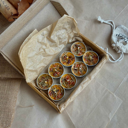 Tealight Orange Soy Wax Tealight Candle with Rosemary & Carnelian