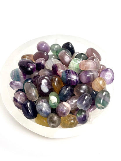 Natural Multi Fluorite Tumble Stone