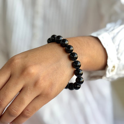 Black Tourmaline Bracelet - 10mm | Stone of Protection