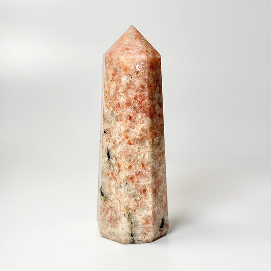 Eight Facet Sunstone Tower – 740g - Radiance, Warmth & Uplifting Energy
