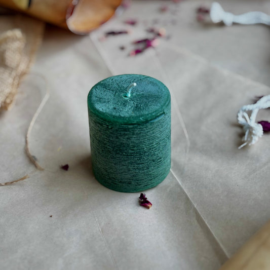 Green Pillar Candle 2 Inch – Paraffin Wax Ritual & Décor Candle | Pack of 4