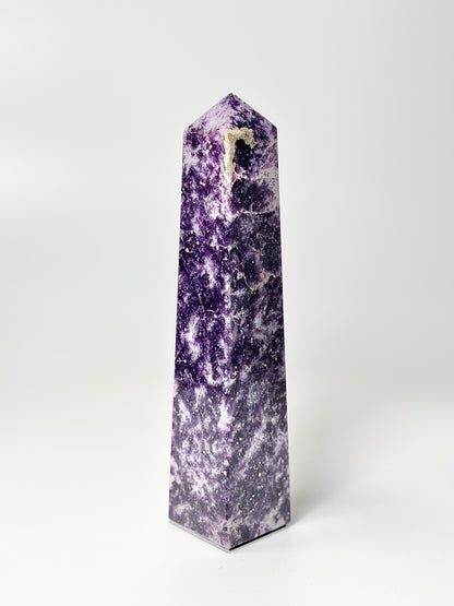 Four Facet Lepidolite Tower – 490g - Soft Tones & Steady Presence