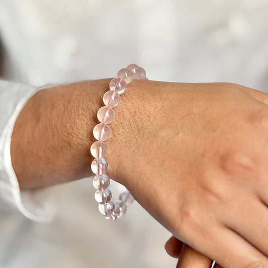 AAA Quality Rose Quartz Bead Bracelet - 8mm | Stone of Love & Self Love