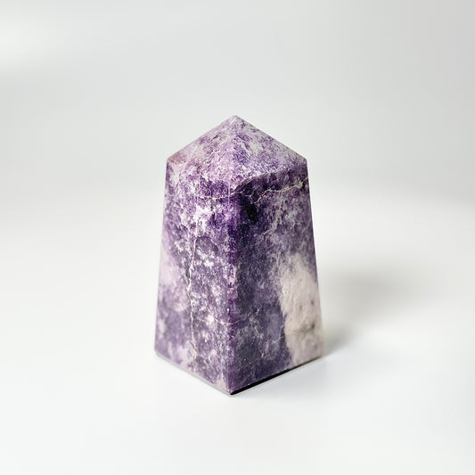 Four Facet Lepidolite Tower – 495g - Soft Tones & Steady Presence