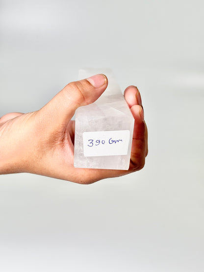 Four Facet Clear Quartz Tower – 390g - Amplify, Align & Awaken