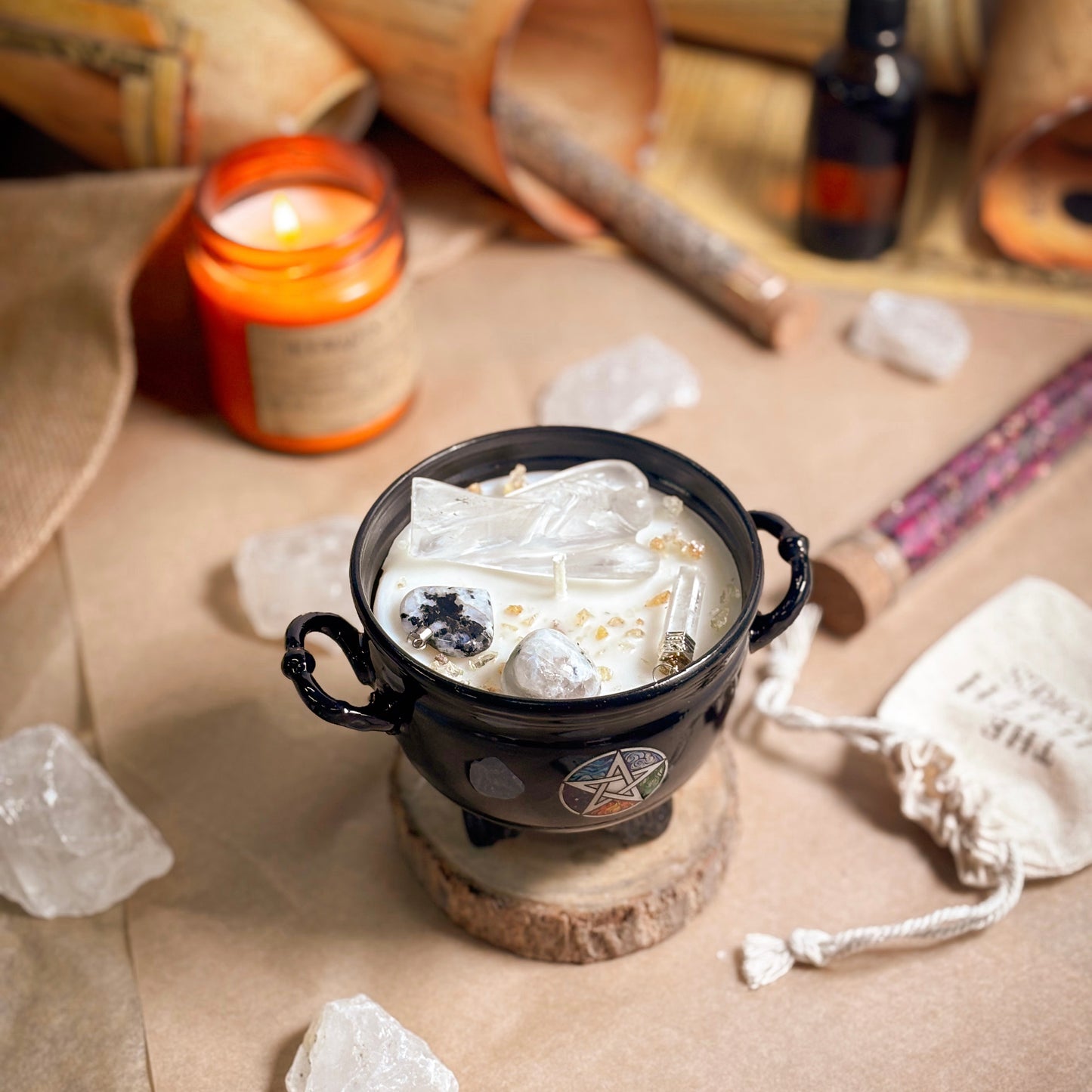 Clarity & Balance Crystal Treasure Cauldron Soy Candle - 190 g