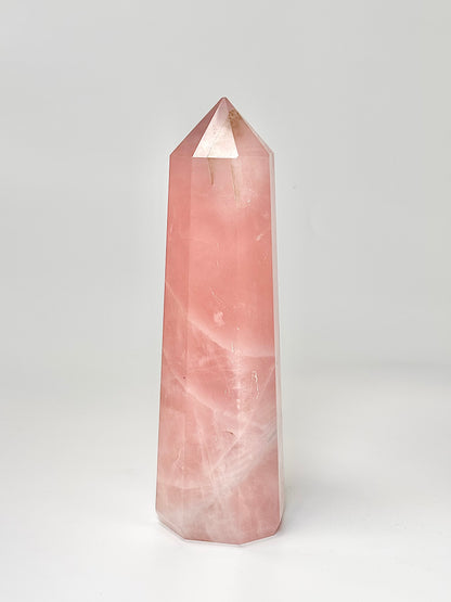 Eight Facet Rose Quartz Tower – 700g - Elegance, Warmth & Gentle Charm