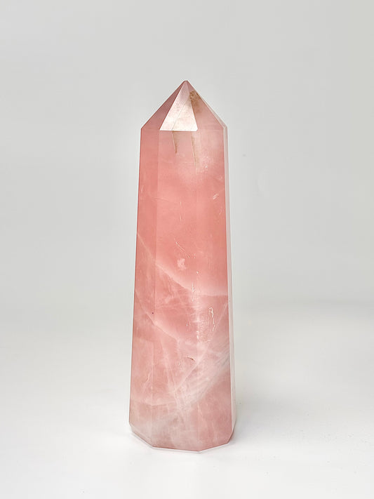 Eight Facet Rose Quartz Tower – 700g - Elegance, Warmth & Gentle Charm