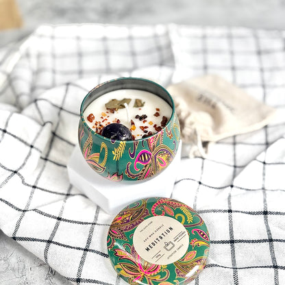 Meditation Tin Container Soy Intention Candle - 100 g
