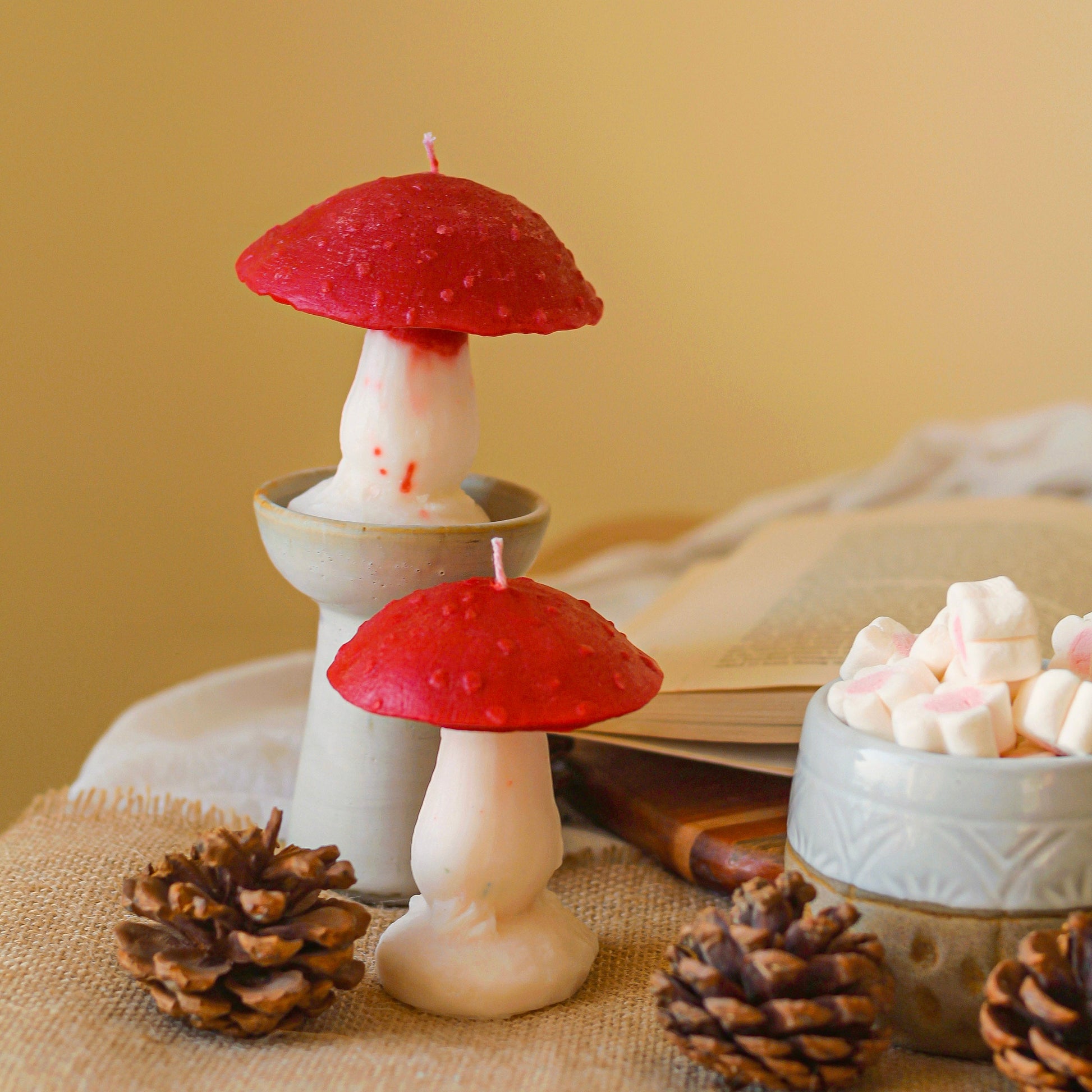 Mushroom Decorative Candle | Set Of 2 Candles