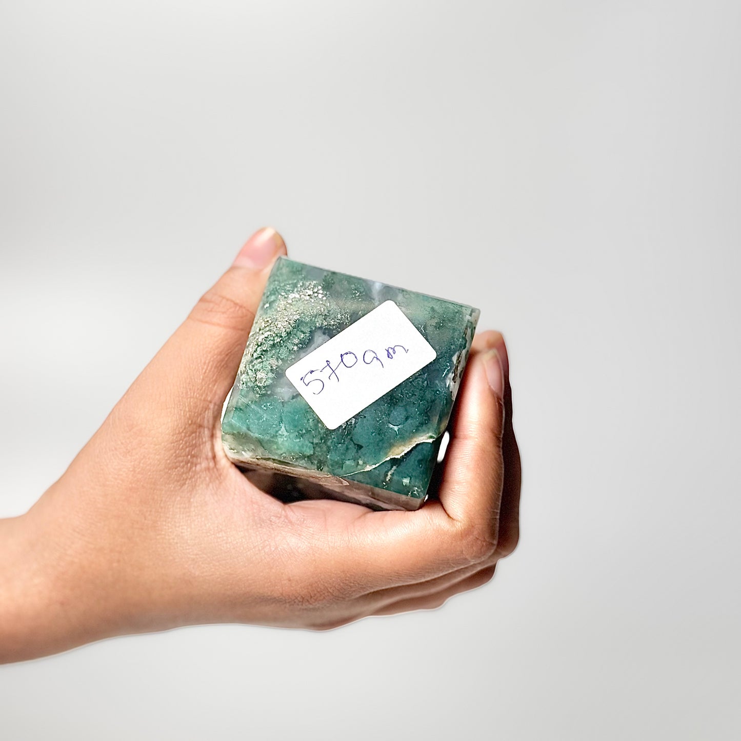 Four Facet Moss Agate Tower – 570g - Nature-Inspired Calm & Grounded Beauty
