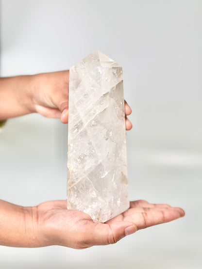 Four Facet Clear Quartz Tower – 780g - Amplify, Align & Awaken