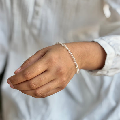 Clear Quartz Bead Bracelet - 4 mm | Amplify the Energies