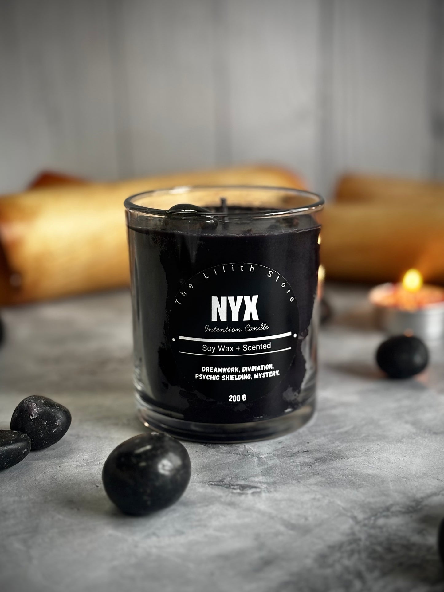 Nyx Altar Candle – 200 g Soy Wax Jar Candle for Ritual & Devotion