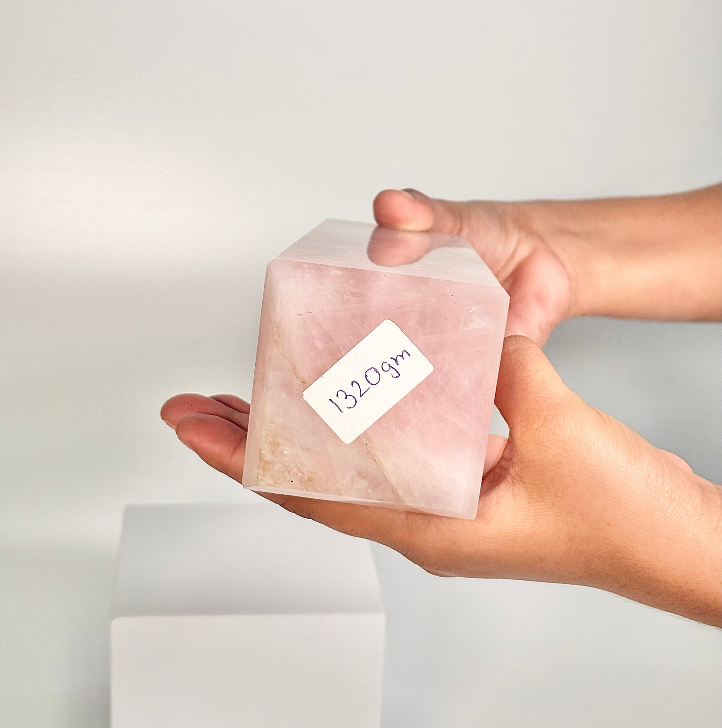 Rose Quartz Four-Facet Tower – 1320g - Attract Love • Heal Emotionally • Radiate Compassion