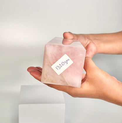 Rose Quartz Four-Facet Tower – 1320g - Attract Love • Heal Emotionally • Radiate Compassion